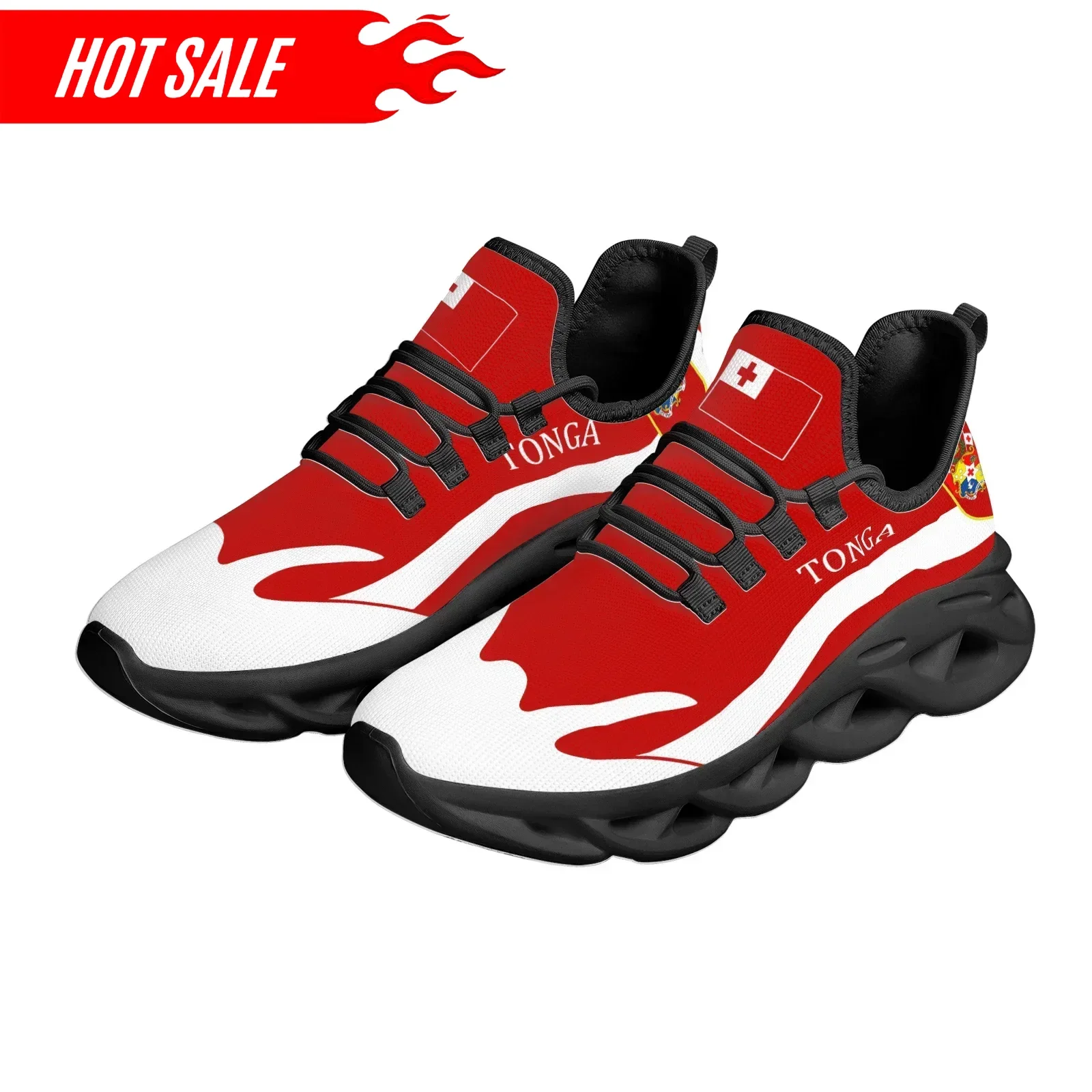 Men Shoes Red Bottom - Kırmızı Trend Tonga Ulusal Bayrak Tasarımlı