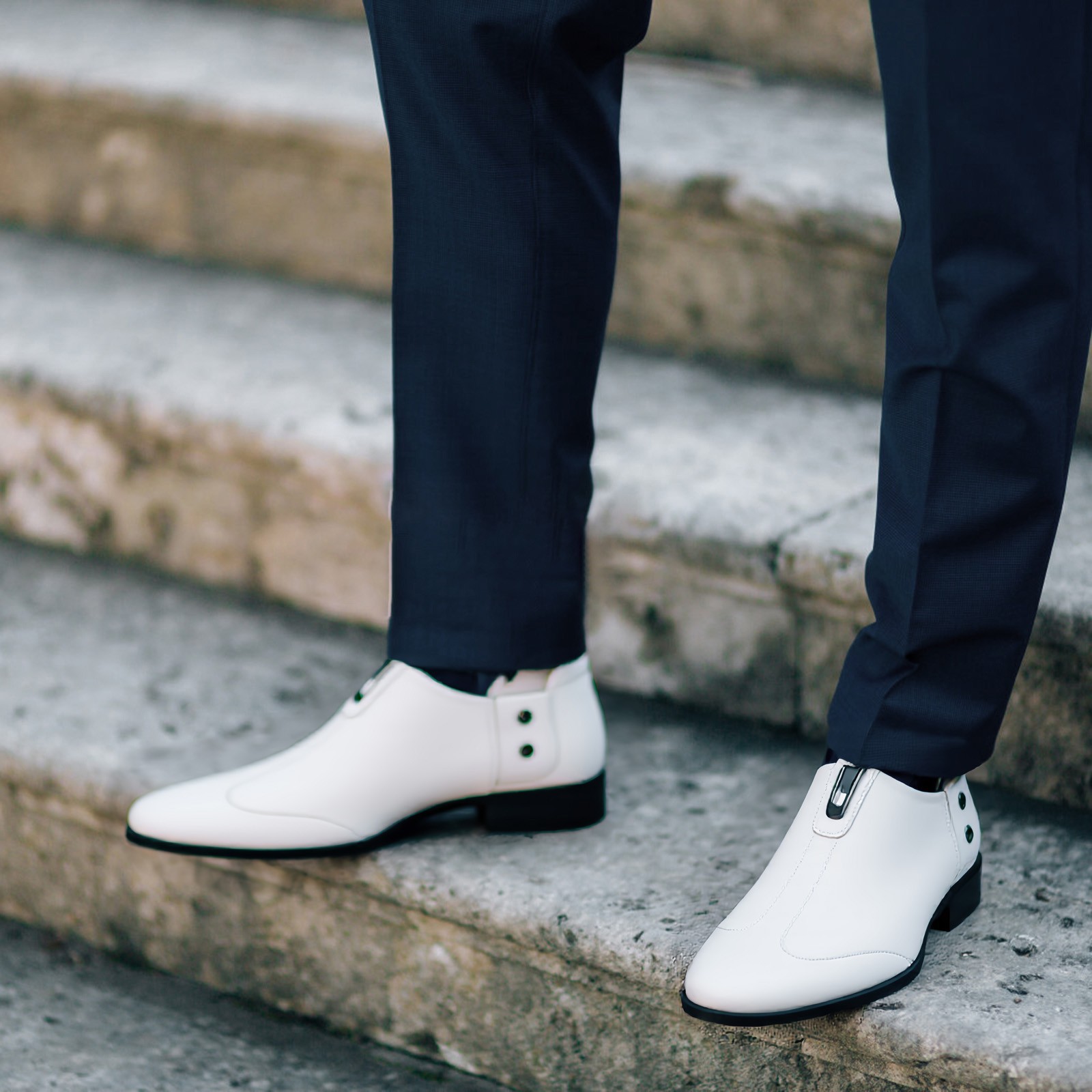 Men Shoes For Office Work - Beyaz Erkek Yumuşak Deri Günlük Loafer'lar