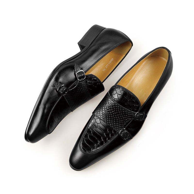 Men Shoes Red Bottom - Rahat Erkek Deri Ayakkabı Kırmızı Siyah