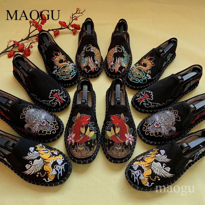 Loafer Slip On Men - Unisex Çin Tarzı Nakışlı Slip-On Ayakkabılar