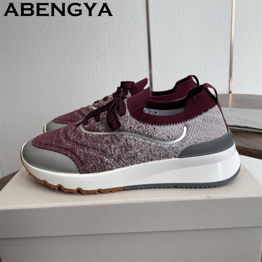 Loafer Slip On Men - Erkekler yeni çok renkli örme loafer'lar