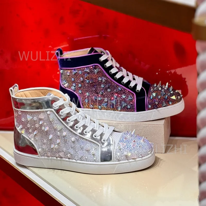 Koyu Mor Kristal Perçinli Erke - Men Shoes Red Bottom incelemesi ve fiyatı