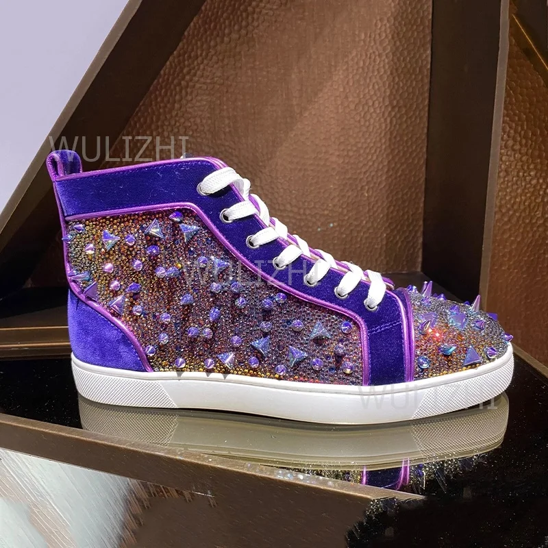 Koyu Mor Kristal Perçinli Erke - Men Shoes Red Bottom incelemesi ve fiyatı