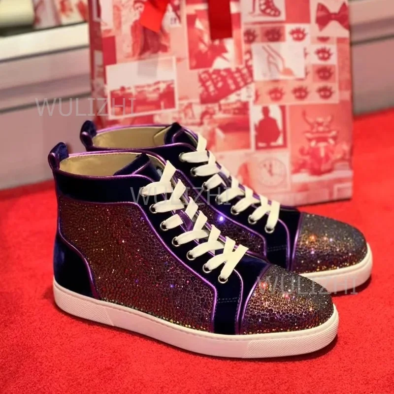 Koyu Mor Kristal Perçinli Erke - Men Shoes Red Bottom incelemesi ve fiyatı